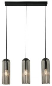 Nordlux - Luster na lanku MIELLA 3xE27/25W/230V čierny/dymový
