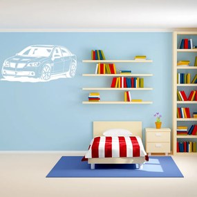 Veselá Stena Samolepka Pretekárske auto Farba: bílá, Veľkosť: 60 x 30 cm