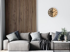 Dřevěné nástěnné hodiny Nepal 33 cm dub přírodní/černé