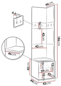 Predsieň Tovenaz XXI (dub artisan + čierna). Vlastná spoľahlivá doprava až k Vám domov. 1123043