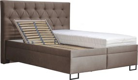 Posteľ Amy 180x200 cm, svetlo hnedá látka