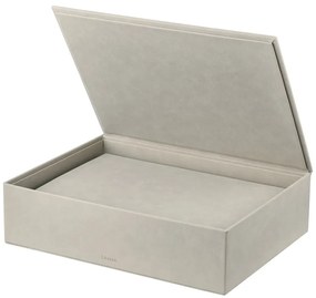 Béžové úložné boxy v súprave 2 ks s vekom z umelej kože 40x30x11 cm Sahla – Blomus