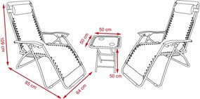 3-dielny set relaxačných kresiel + stolík ATLANTIC