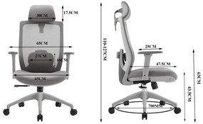 Liftor Space ergonomická kancelárska stolička, sivá