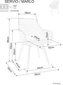 SI Služba Velvet Chair čierna