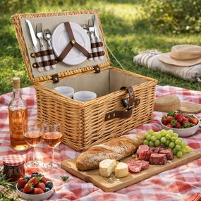 Arôme Piknikový koš pre 4 osoby Natur, 40 x 28 x 20 cm