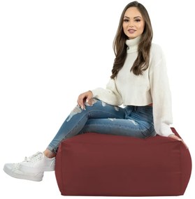 Taburetka bordová kocka ekokoža