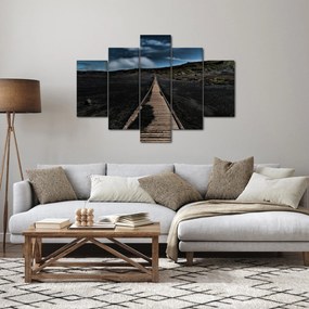 Obraz drevenej cesty za súmraku (150x105 cm)