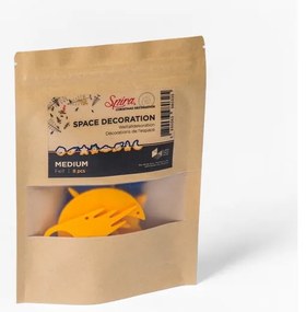 Súprava 8 žlto-modrých filcových vianočných dekorácií Spira Medium