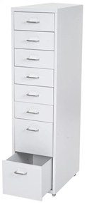 Zásuvková skrinka Boston T851 - 110x28x41cm, 8 zásuviek - biela
