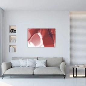 Obraz - Červená abstraktná kvetina N⁰3 (90x60 cm)