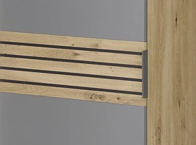 Predsieňová šatníková skriňa Milan, dub artisan/šedá