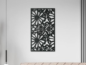 drevko Drevený obraz na stenu Kvety v záhrade Rozmer obrazu: 44,5 x 24,5 cm, Farba dekorácie: Čierna