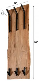 Vešiak 24-84 Edge 2x3 Hooks Drevo Acacia  - Komfort-nábytok