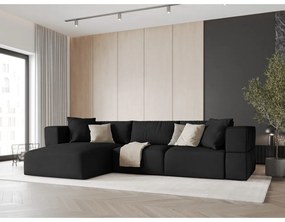 Čierna rohová pohovka, ľavý roh Esther - Milo Casa