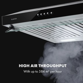 Klarstein Corvette Americana, digestor, 60 cm, podskrinkový, 306 m³/h, nehrdzavejúca oceľ, čierny