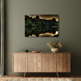 Obraz jazera pri lese (90x60 cm)