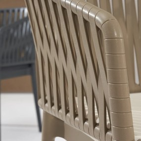 PORTOFINO záhradná stolička s podrúčkami taupe