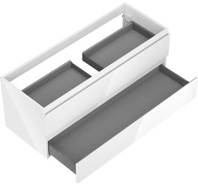 Mexen Orio, kúpeľňová skrinka 120 cm, 2 zásuvky, biela lesklá, 91A10-12047-2-BFF00