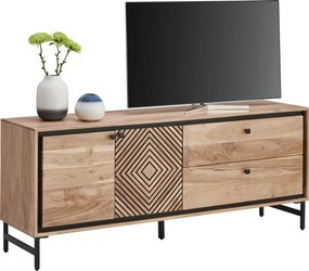 XXXLutz NÍZKA KOMODA, akácia, čierna, farba akácie, 160/65/40 cm Ambia Home - Komody - 001630014904