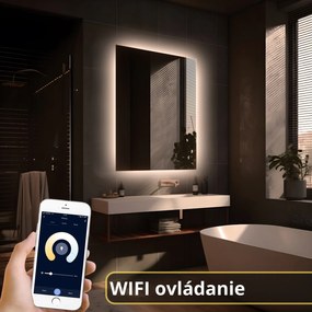 LED zrkadlo Romantico 70x120cm teplá biela - wifi aplikácia