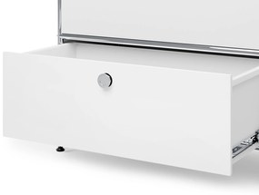 Kovová nízka skrinka »CN3« so 4 zásuvkami, biela