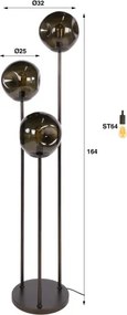 Stojaca lampa 74-50A Stellar 3L Brown Glass  - Komfort-nábytok