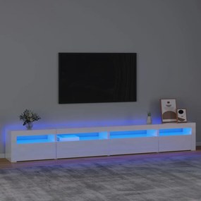 TV skrinka s LED svetlami lesklá biela 270x35x40 cm