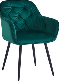 Dizajnové kreslo, zelená Velvet látka, FEDRIS NEW