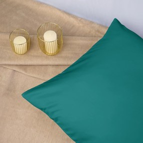 SATÉNOVÁ OBLIEČKA NA VANKÚŠ SATYNLOVE 50X60 CM TMAVOTYRKYSOVÁ