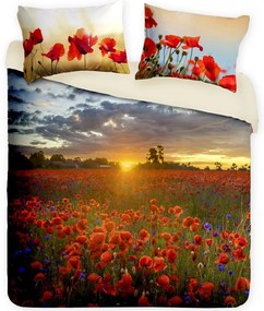 Gipetex Natural Dream 3D talianské obliečky 100% bavlna Papaveri - 140x220 / 70x90 cm