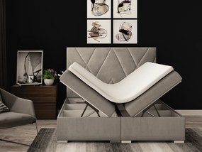 Manželská posteľ Boxspring 180 cm Lanarra (béžová) (s úložným priestorom). Akcia -21%. Vlastná spoľahlivá doprava až k Vám domov. 1020301
