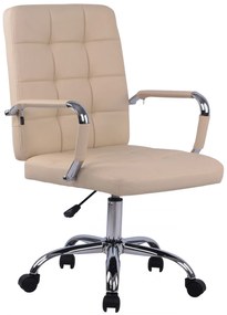 Design-Shop Kancelárska stolička D-Pro - koženka - Krémová