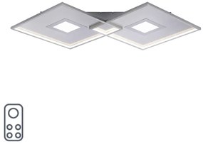 Stropná lampa z ocele vrátane LED a diaľkového ovládača - Odile