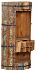 Vinotéka z recyklovaného dreva v prírodnej farbe na 8 fliaš, 60x115 cm Kaveri – Interia Home &amp; Living