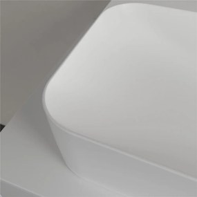 VILLEROY &amp; BOCH Finion závesné umývadlo s otvorom (spodná strana brúsená), so skrytým prepadom, 800 x 470 mm, Stone White, s povrchom CeramicPlus, 41688CRW