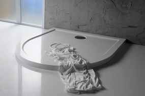 Polysan, ISA sprchová vanička z liateho mramoru, polkruh 90x90x4cm, biela, 50511