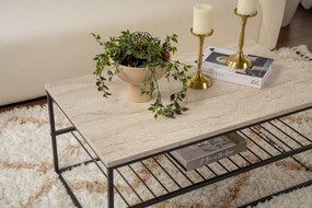 Konferenčný stôl Asude - Black, Travertine