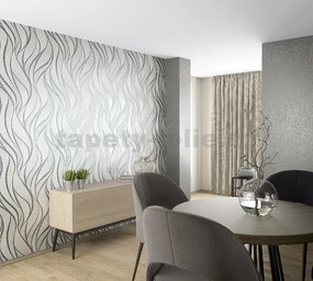 Vliesové tapety na stenu Hailey 82234, rozmer 10,05 m x 0,53 m, vlnovky strieborno-hnedé, NOVAMUR 6794-40