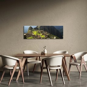 Obraz - Lamy v Machu Picchu (s hodinami) (90x30 cm)