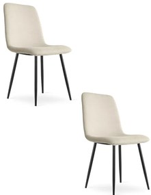 Set dvoch jedálenských stoličiek RIFT béžové / čierne nohy (2 ks)