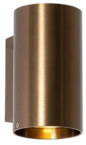 Moderná nástenná lampa tmavo bronzová okrúhla 2-svetlá - Sandy