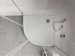 Mexen Flow+ štvrťkruhová sprchová vanička 80 x 80 cm, biela lesklá, 46Q108080H