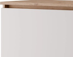 Závesná TV skrinka Asko Living, 135 cm, dub artisan/biela