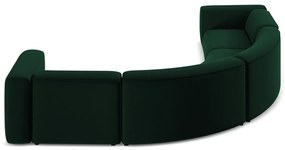 Tmavozelená zamatová rohová pohovka Ekahi – Makamii