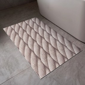 Kúpeľňová penová rohož / predložka PRO-049 Sivohnedé laná - metráž šírka 65 cm