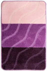 Kúpeľňový koberček FIORI ružový / fialový, pruhy