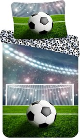 DETSKÉ BAVLNENÉ OBLIEČKY FOOTBALL 100X135 CM, 1KS 40X60 CM VZOROVANÉ