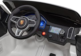 Ramiz Elektrické autíčko Porsche Cayenne S na batérie pre deti biely lak SUV + diaľkové ovládanie