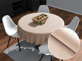 Biante Teflónový okrúhly obrus TF-096 Púdrovo béžový bez vzoru Ø 80 cm